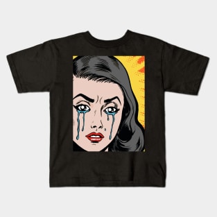 pop art crying girl Kids T-Shirt